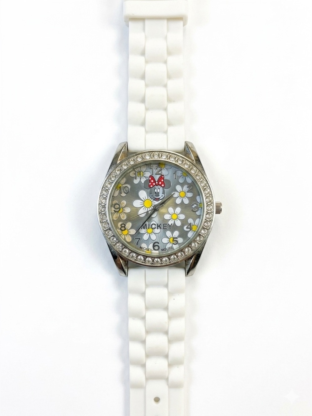 Disney Minnie Mouse White Watch Womens Needs Battery Collectible